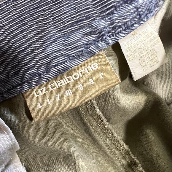 Claiborne Vintage Sage Green Relaxed Fit Cotton Chinos Size L - Picture 3 of 5